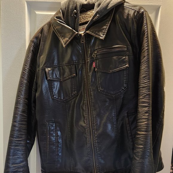 Levi's Other - Levi's Hooded Leather Jacket